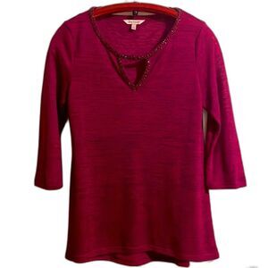 Juicy Couture burgandy red jeweled sweater